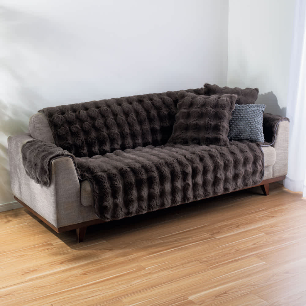 Lapin Luxe/ラパンリュクス はっ水ファー調クッションカバー（同色2枚