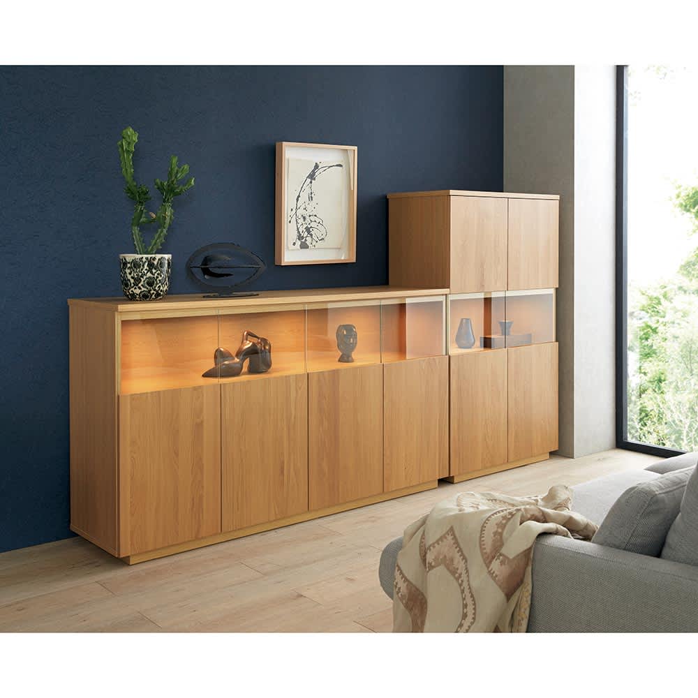 開梱・設置料金込み】LEDライト付きサイドボードシリーズ LED