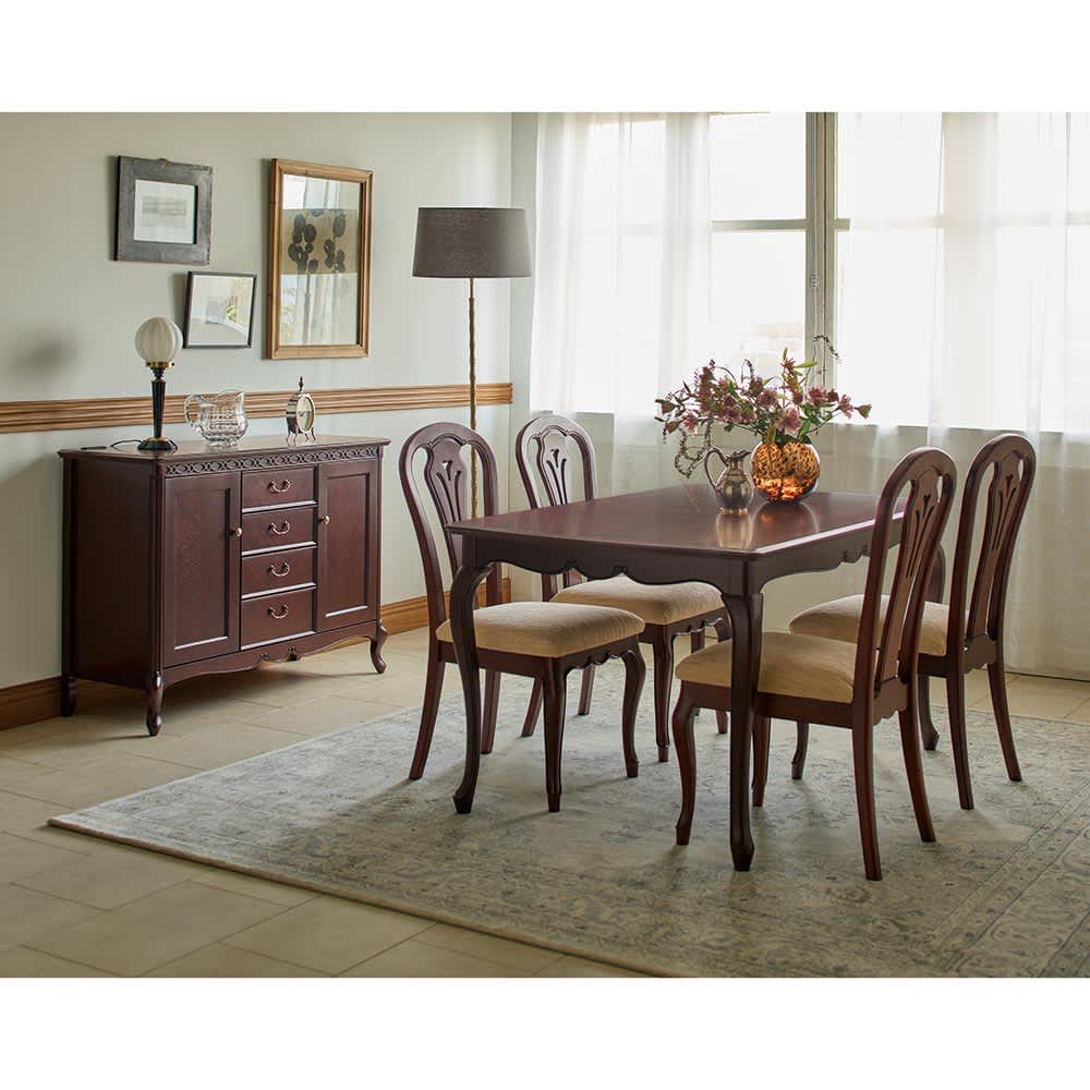 エレガントクラシックサイドボード（リビングキャビネット） 幅114cm高