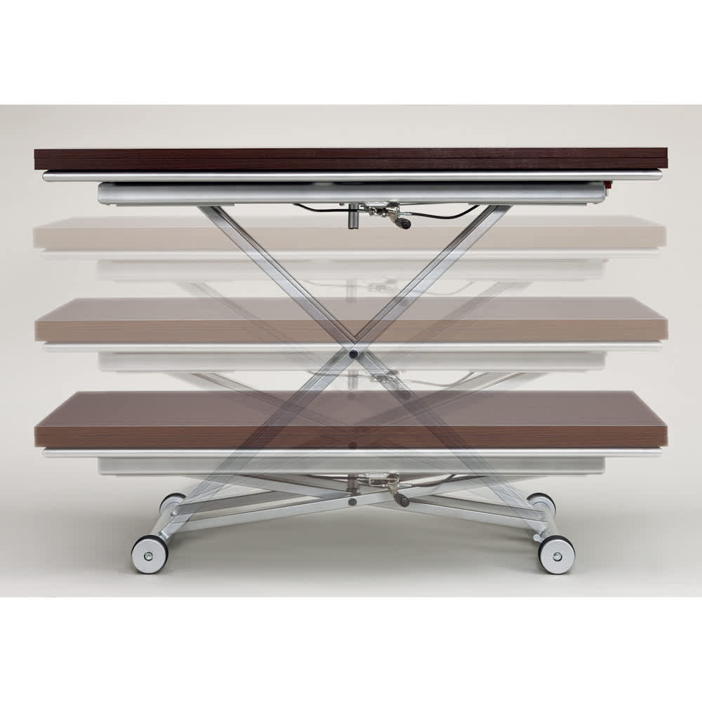 伸長式ガス圧昇降テーブル 幅100（天板90）cm 通販 - ディノス