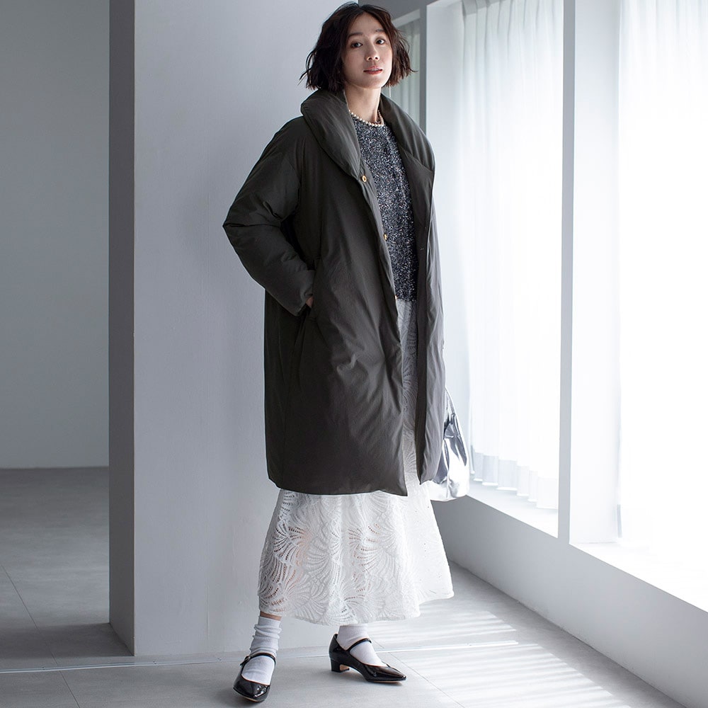 ショールカラーロングダウンコート 通販 - ディノス