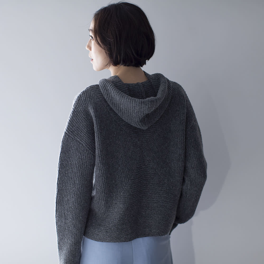 フード付き クロップドニットプルオーバー 通販 - ディノス