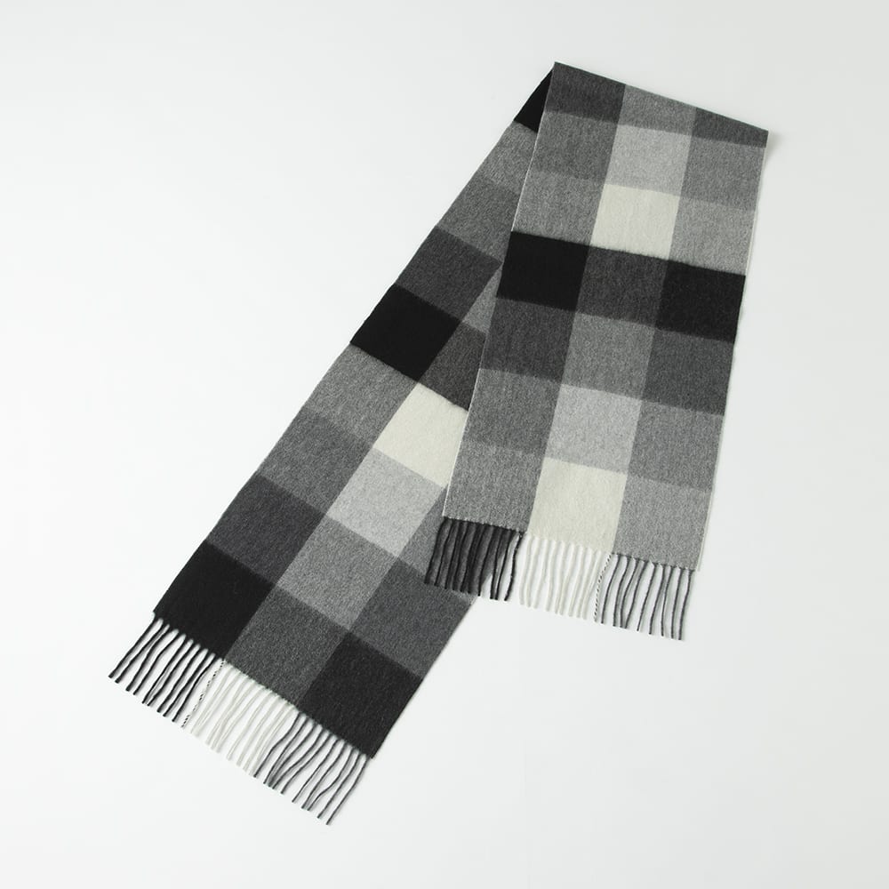 カシミヤ100％ ブロックチェックマフラー 通販 - ディノス