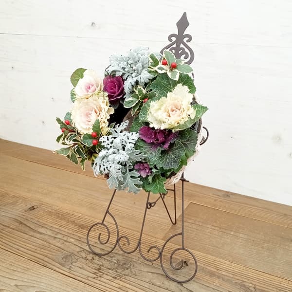 園芸ネット本店｜[ギフトに][迎春飾り]ハボタンとヤブコウジの寄せ植え