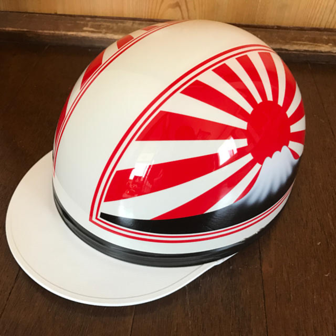 新品 定番カラー 赤白 富士日章 コルク半 ヘルメットの通販 by paint