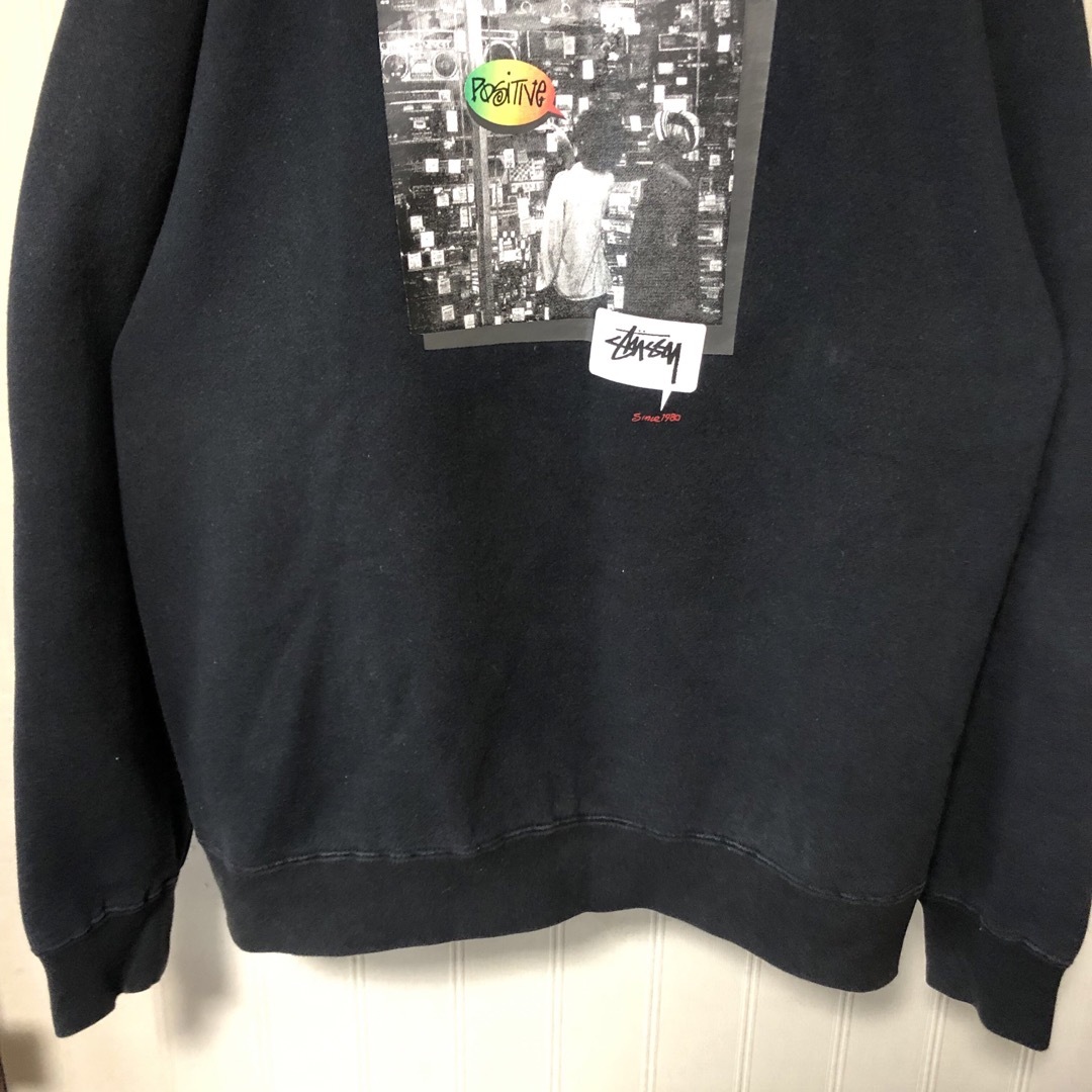 STUSSY - 90s Stussy オールド positive ラスタ フォト スウェット Lの