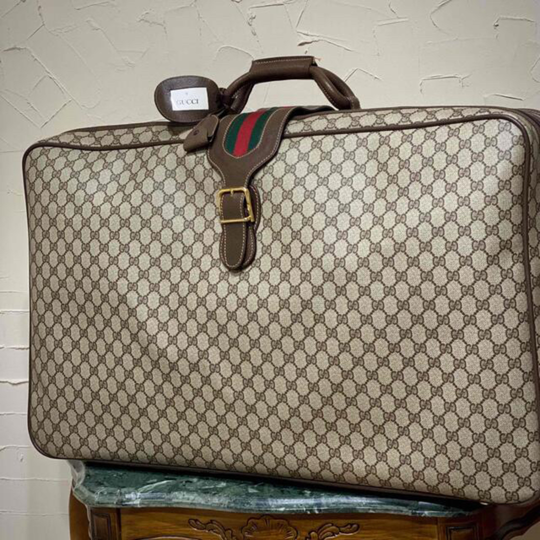 GUCCI - 80'S OLD GUCCI シェリーライン スーツケース キャンバス