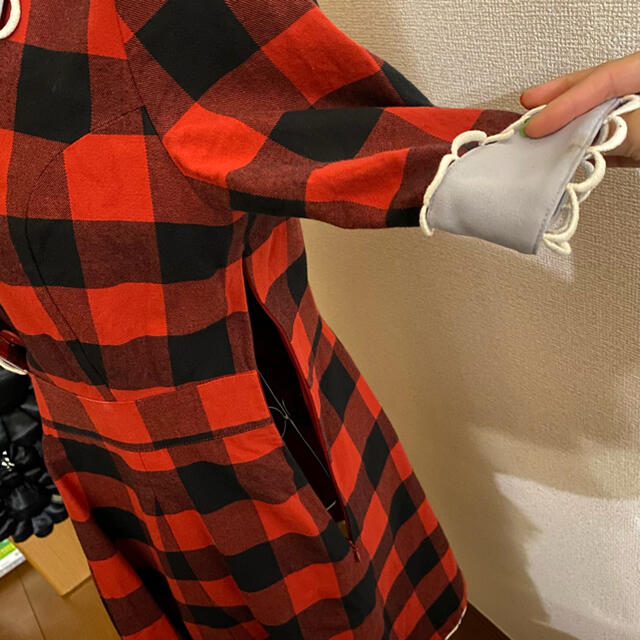 パメオポーズ 赤チェック ワンピース
