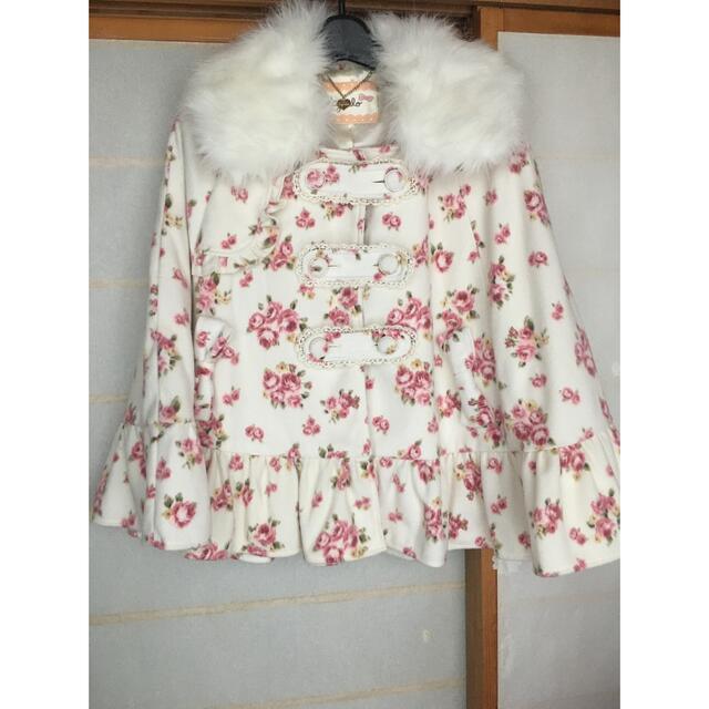 LIZ LISA - 新品 φAA リズメロ ファー付き ポンチョ コート バラ柄 Lの