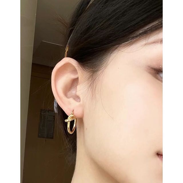 楽天市場】セリーヌ CELINE ピアス ノット スモール フープ 片方 片耳