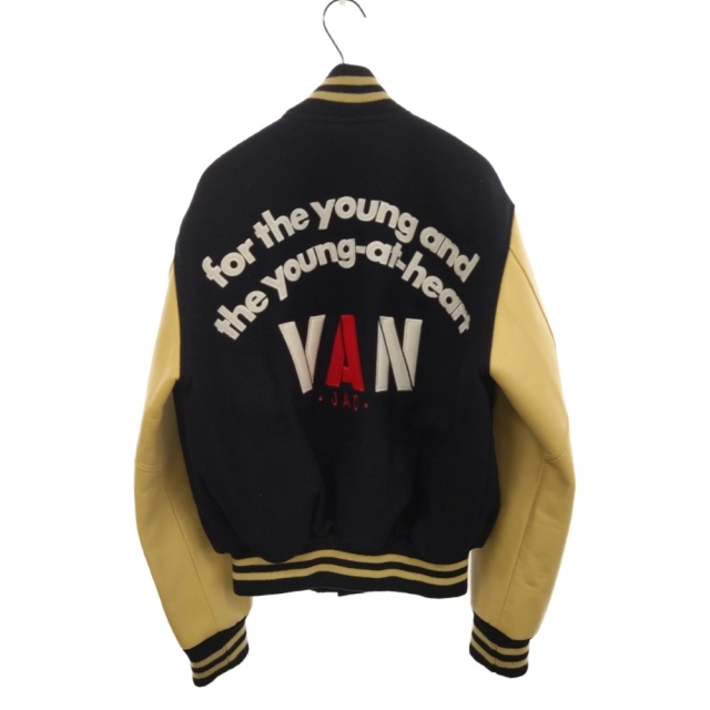 VAN JACKET スタジャン グリーン 袖レザー Lサイズ 希少✨VAN JACKET