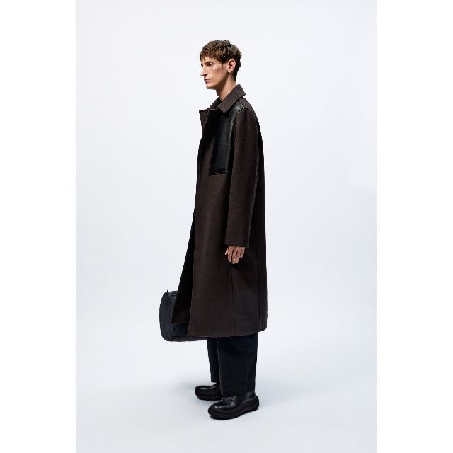 ZARA - ZARA studio nicholson パッチ レザー コート Sの通販 by