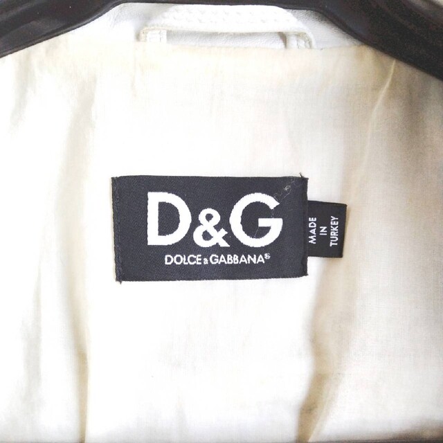 D&G - 正規品 D&G 本革 レザージャケット ライダース 42 ホワイト 白