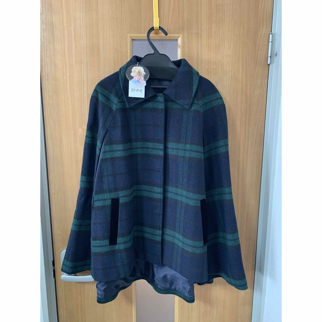 JENNE BB.コラボ チェック柄 ケープコート 完売品 L JENNE BB.コラボ