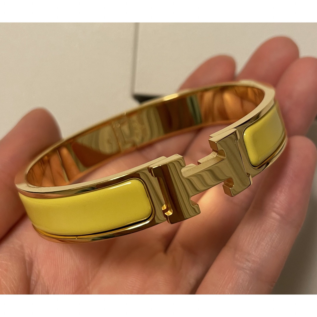 HERMÈS エルメス ウッド 木材 イエローバングル Hのロゴ入り エルメス