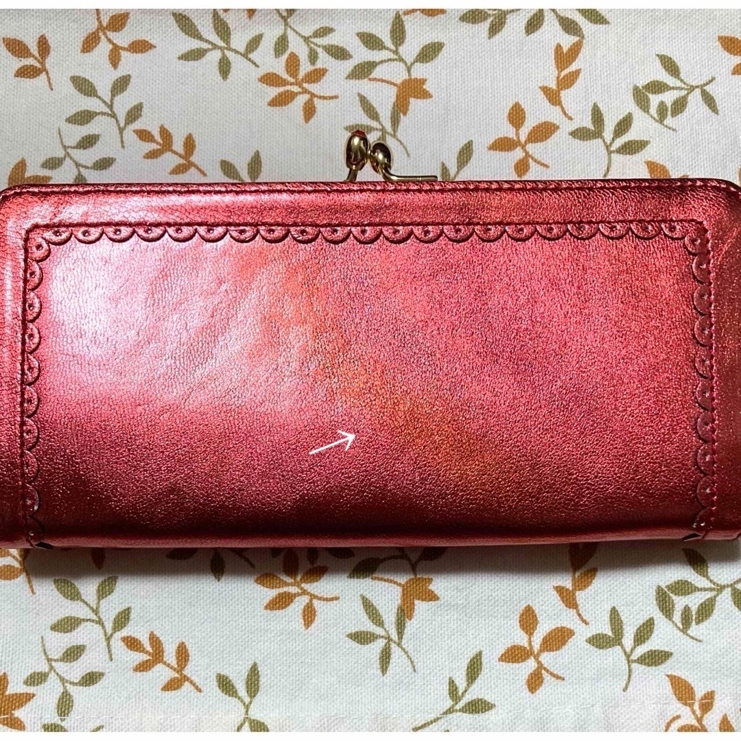 ANNA SUI - ANNA SUI☆長財布☆口金☆がま口☆中古良品☆赤☆メタル