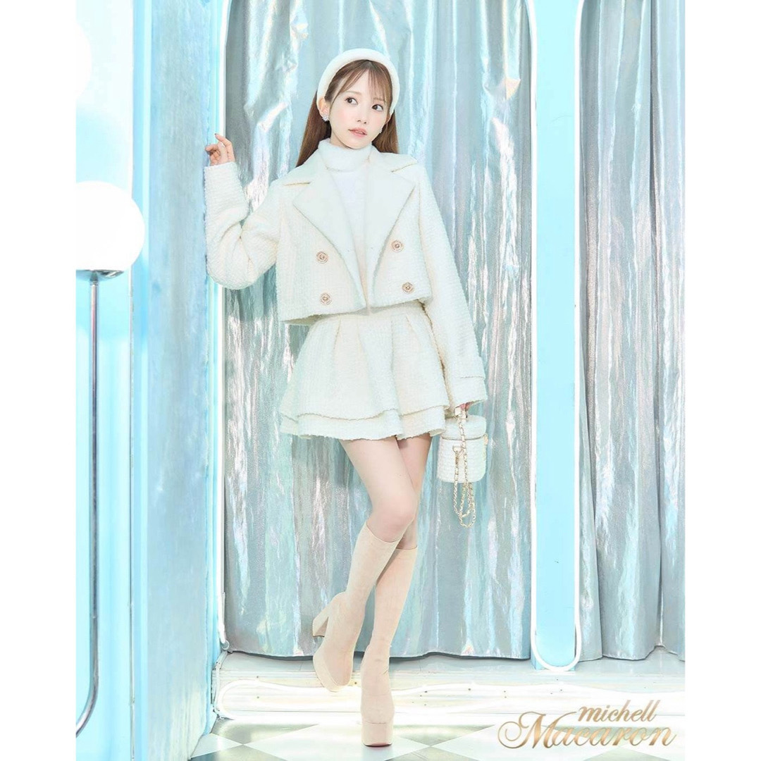 michellMacaron - 新品未使用 ミシェルマカロン 美脚ホワイトツイード