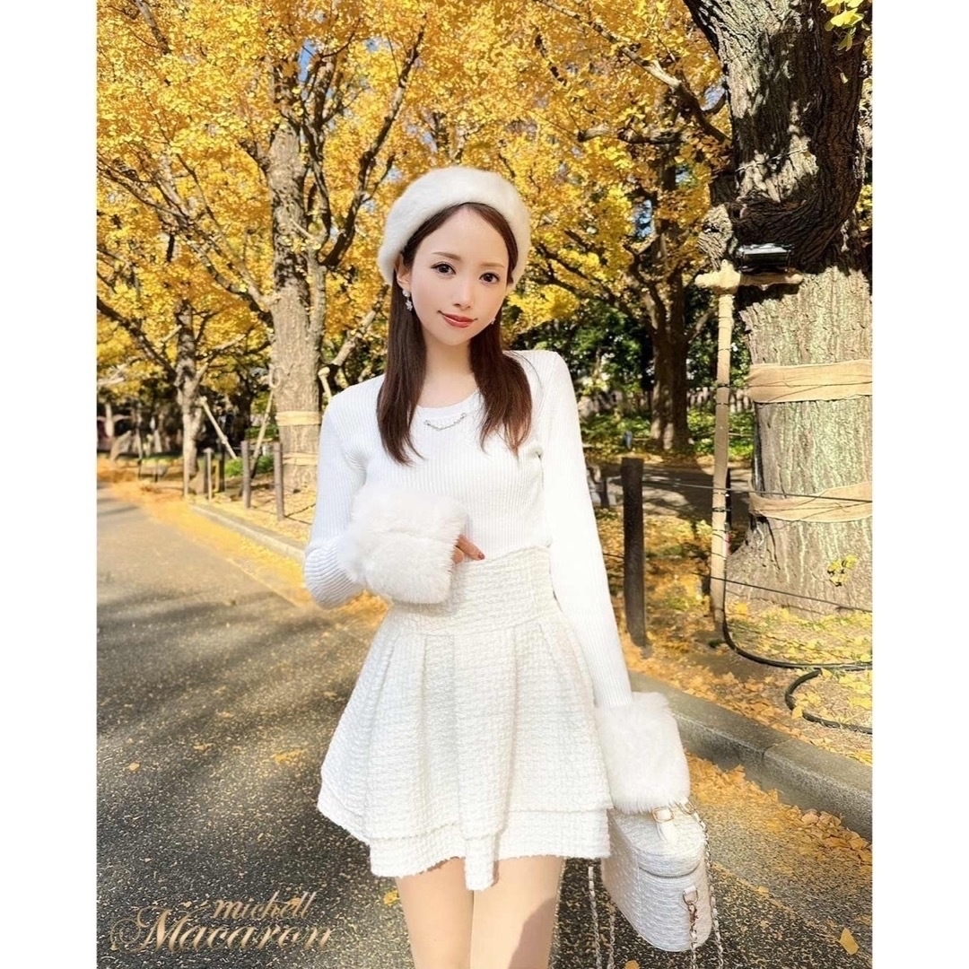 michellMacaron - 新品未使用 ミシェルマカロン 美脚ホワイトツイード