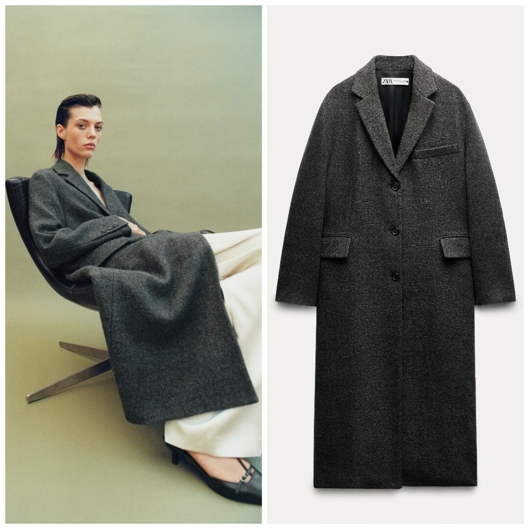 ZARA - ZARA ZW COLLECTION 100%ウールコート M-Lサイズの通販 by