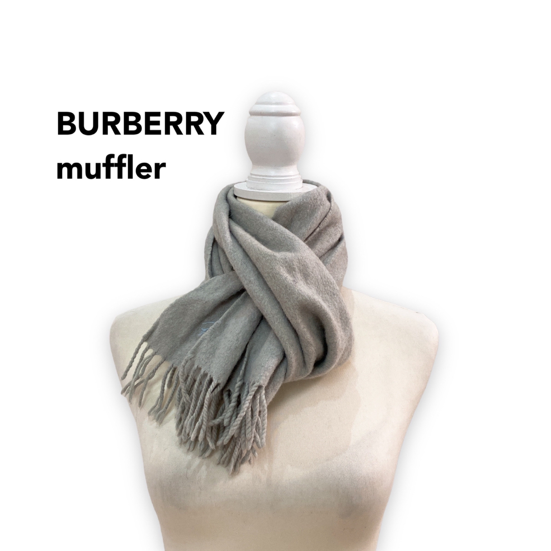BURBERRY - Burberry バーバリー マフラー ストール 無地 刺繍ロゴ