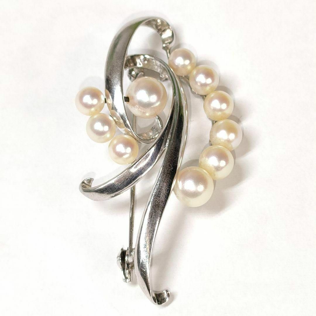 MIKIMOTO - ミキモト パール 真珠 ブローチ 10珠 シルバー M刻印 S刻印