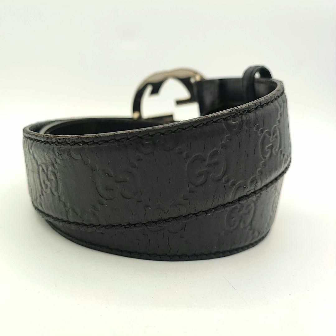 GUCCI - 人気✨GUCCI インターロッキングG ベルト シマ シルバー金具
