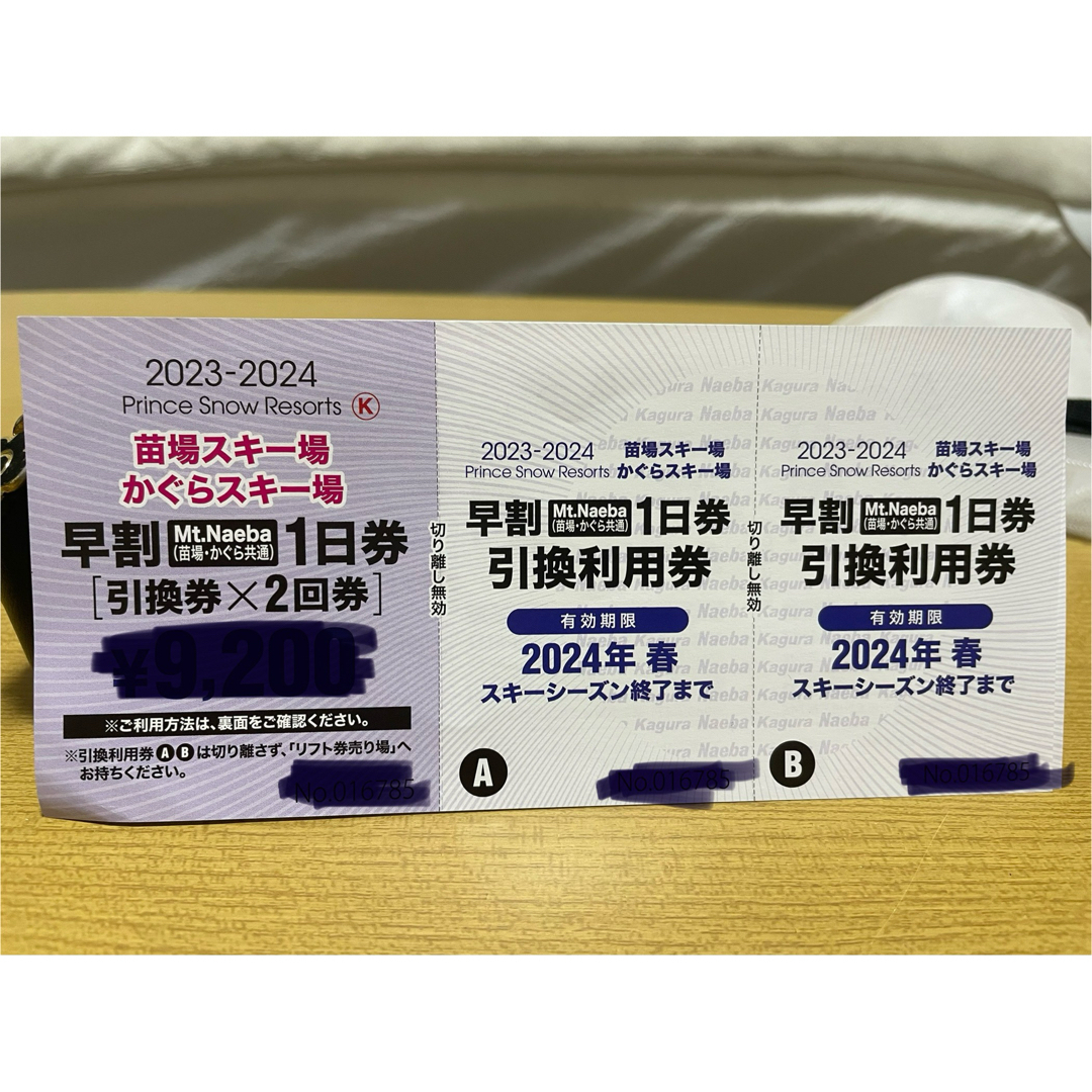 かぐらみつまた、苗場共通1日券 引換券×2枚 2024-2025 【公式通販】