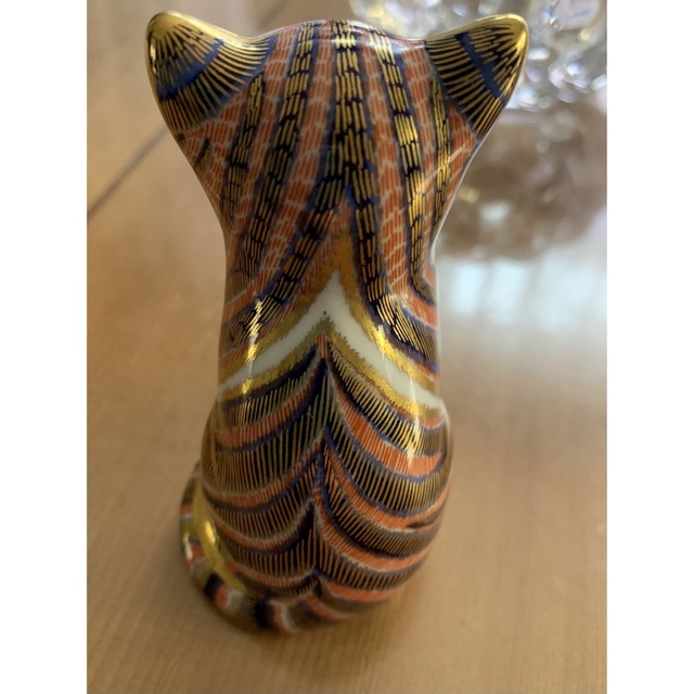 ビンテージ品 ロイヤルクラウンダービー ゴールドの猫 ロイヤル