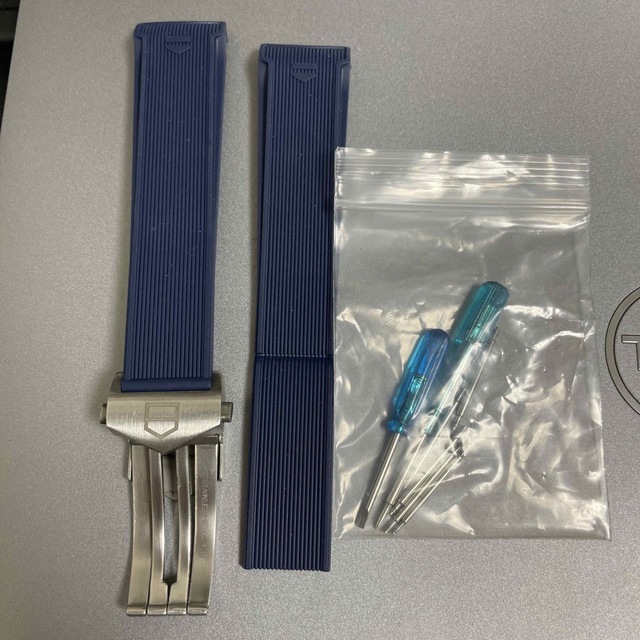 タグホイヤー アクアレーサー ラバーベルト ブルー 22mmの通販 by ぱぴ