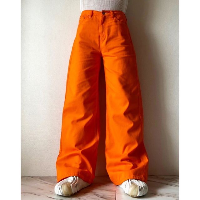 Dickies - 珍品 00s Y2K Dickies ヴィヴィットオレンジ ワイドフレア