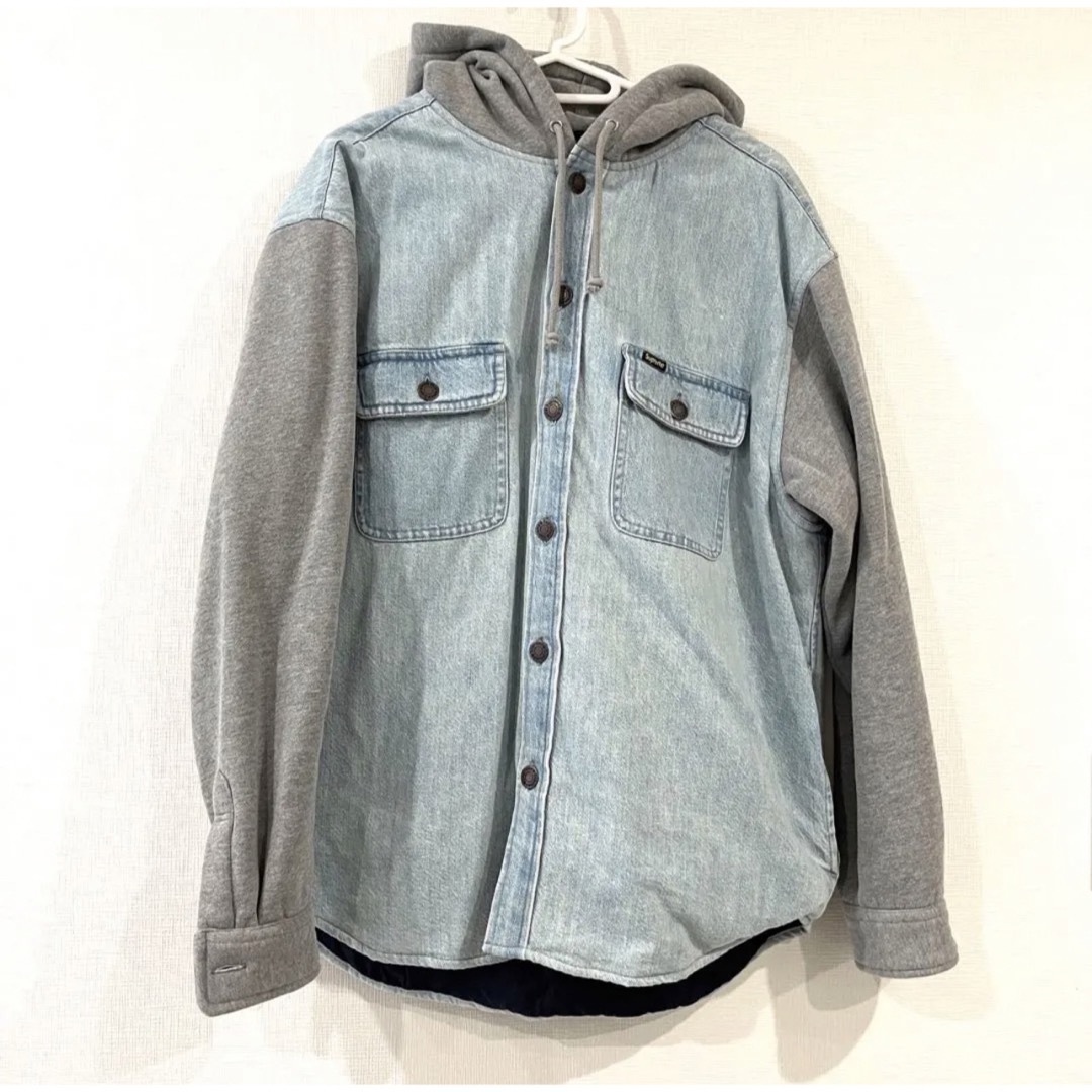 Supreme - Supreme Fleece Hooded Denim Shirt Sの通販 by RR ダブル