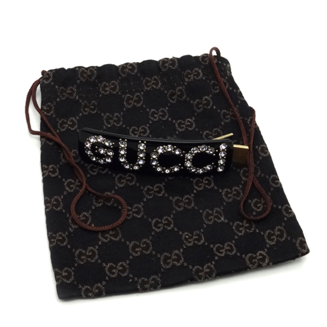 GUCCI - グッチ クリスタル グッチ シングル ヘアクリップ メタル