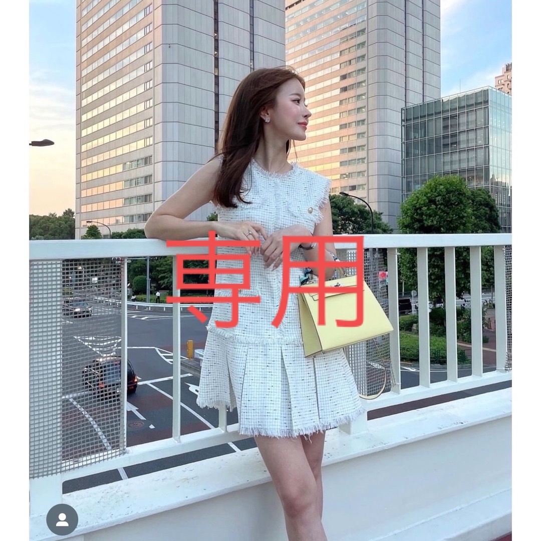 sheller ボックスプリーツツイードドレス shelleボックスプリーツ