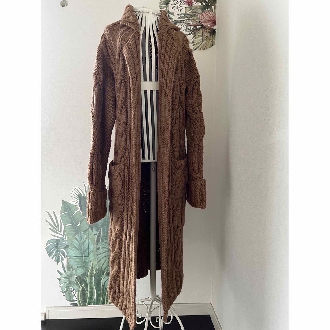 Ameri VINTAGE - 新品AMERI VINTAGEケーブルニットロングコート&ボール