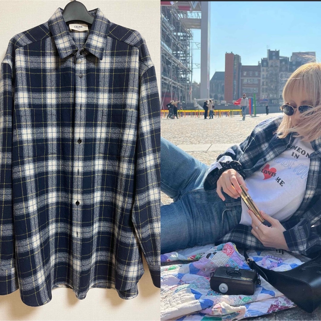 CELINE - セリーヌ 21aw ルーズチェックシャツ 38 リサ着用の通販 by