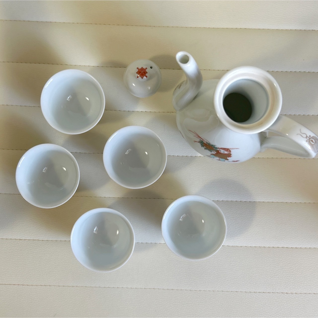 深川製磁 - 希少☆有田焼 深川製磁 錦唐子 酒器揃 お猪口 5点 老酒