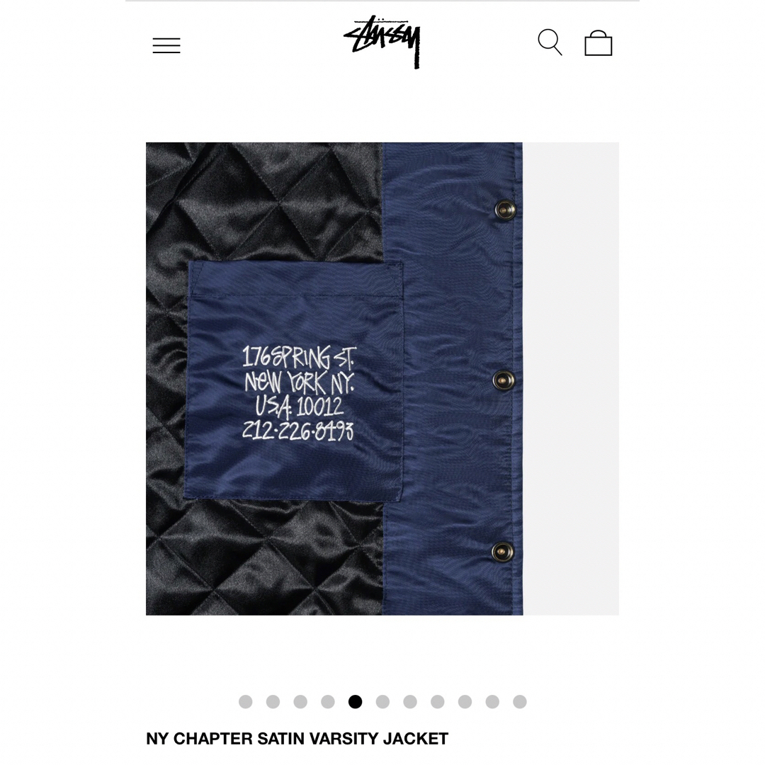 STUSSY - STUSSY NY CHAPTER SATIN JACKET ジャケット Mの通販 by