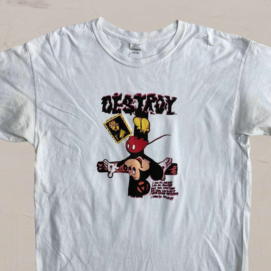 WHZ Tシャツ 白 セディショナリーズ デストロイ パンク ミッキー