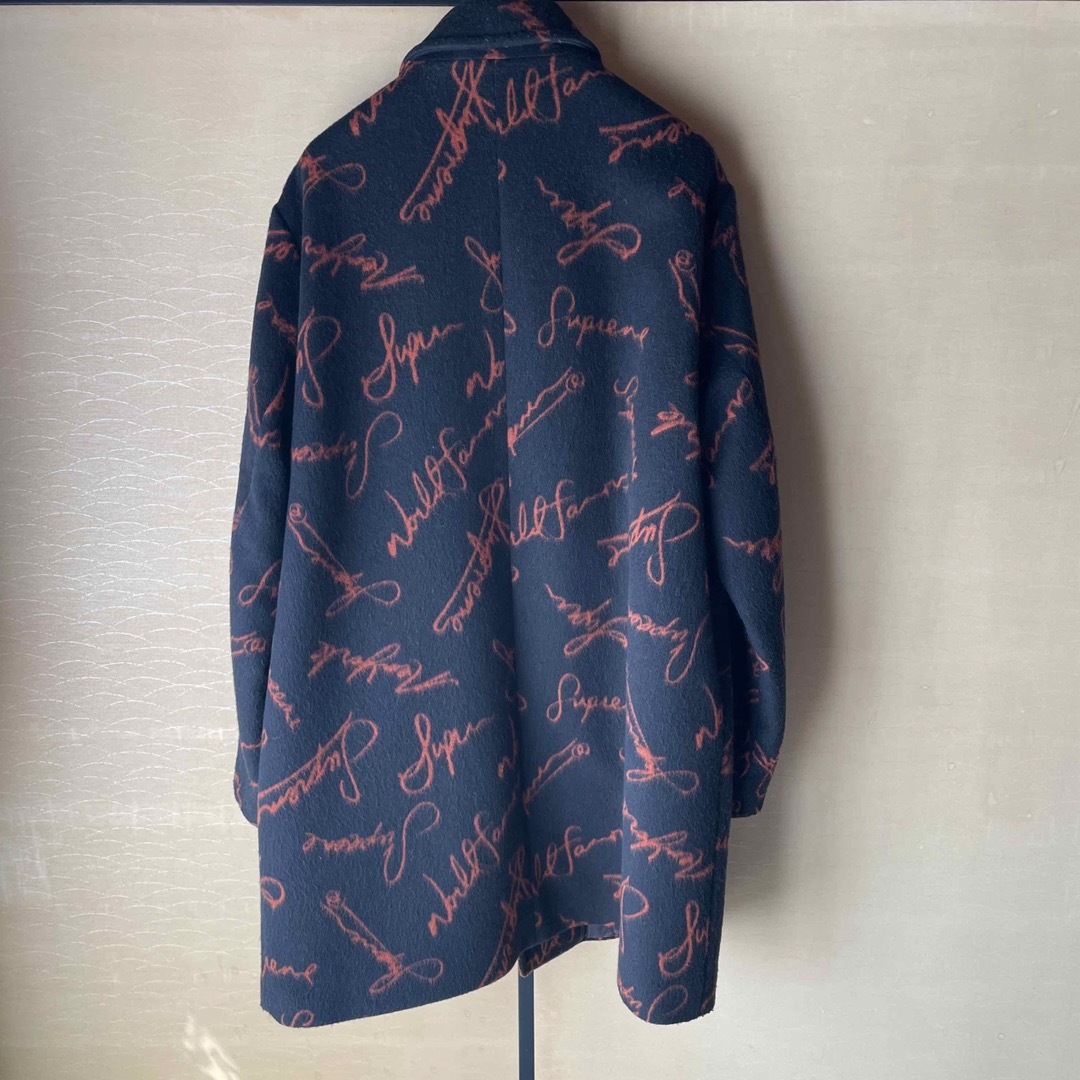 Supreme - supreme script logos wool overcoat XLの通販 by toto