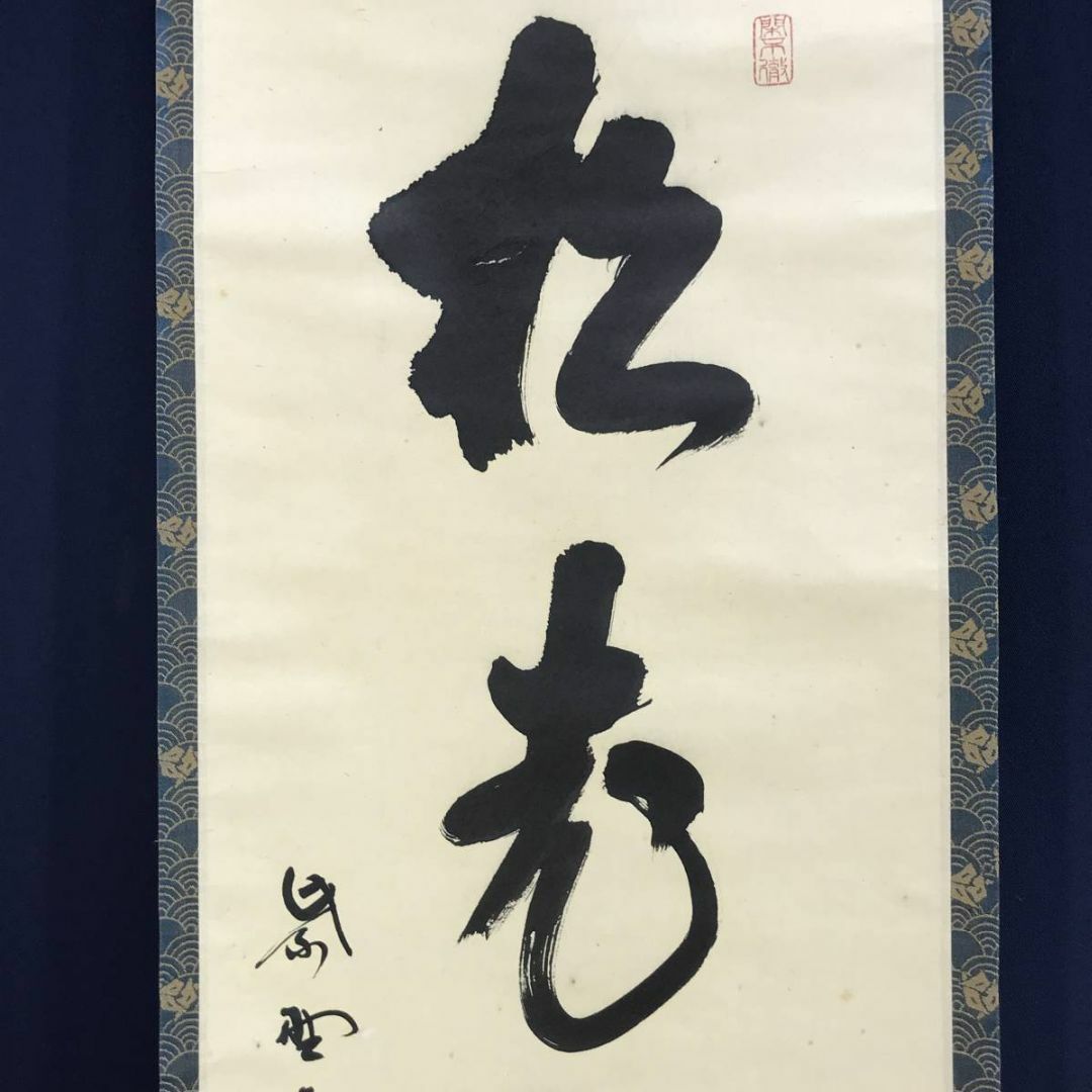 4100 紫野洞雲 「青山緑水」 共箱 肉筆 紙本 掛軸 臨済宗 大徳寺 禅語