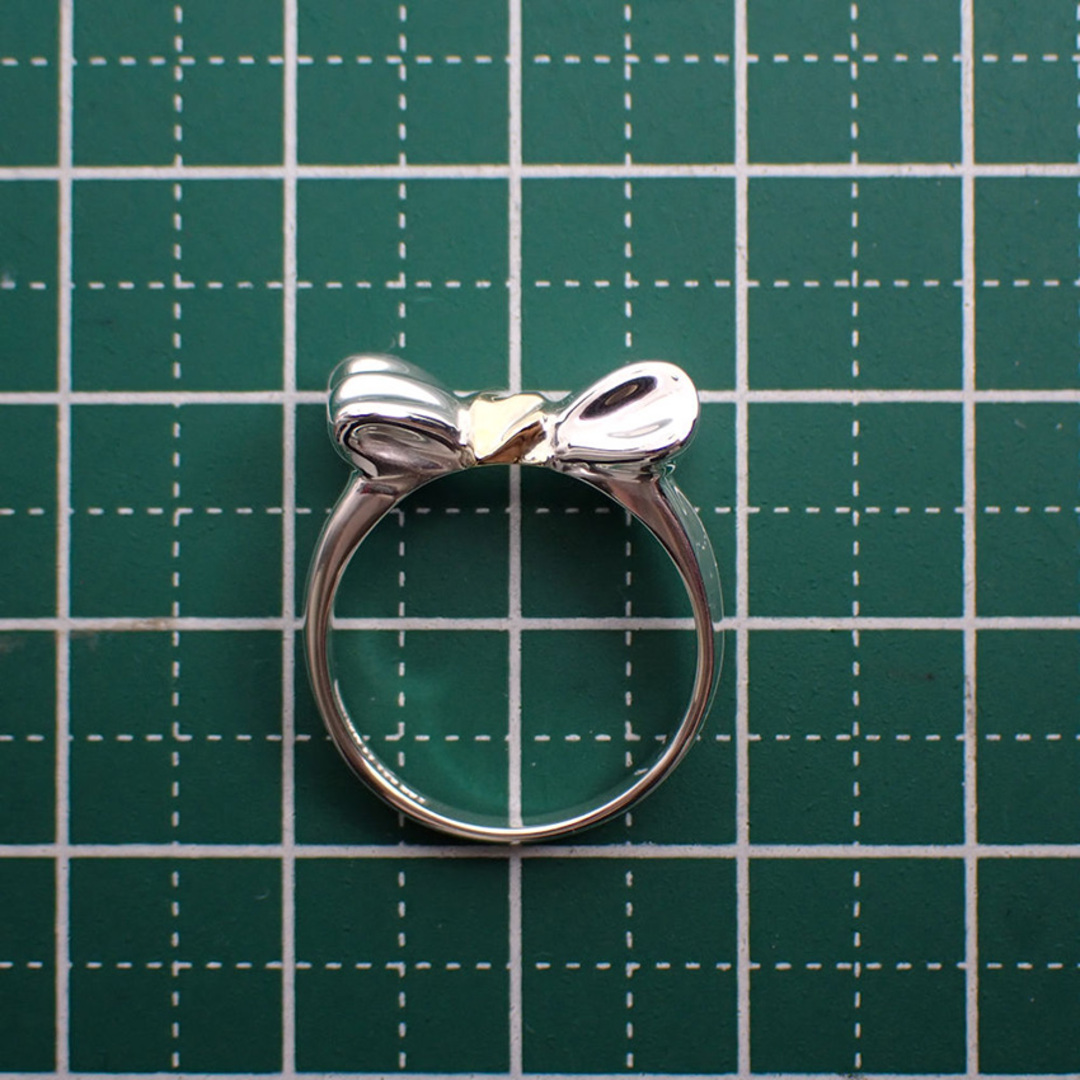 Tiffany & Co. - ティファニー 925/750 リボン コンビ リング 9号[g252