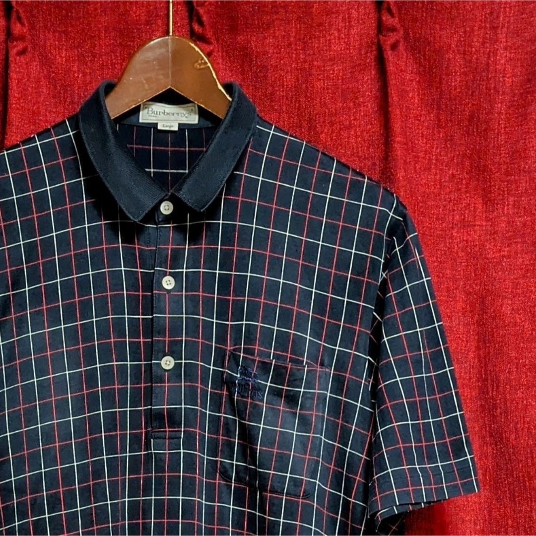 BURBERRY - Burberrys REGD バーバリー 半袖 綿 ポロシャツ 紺