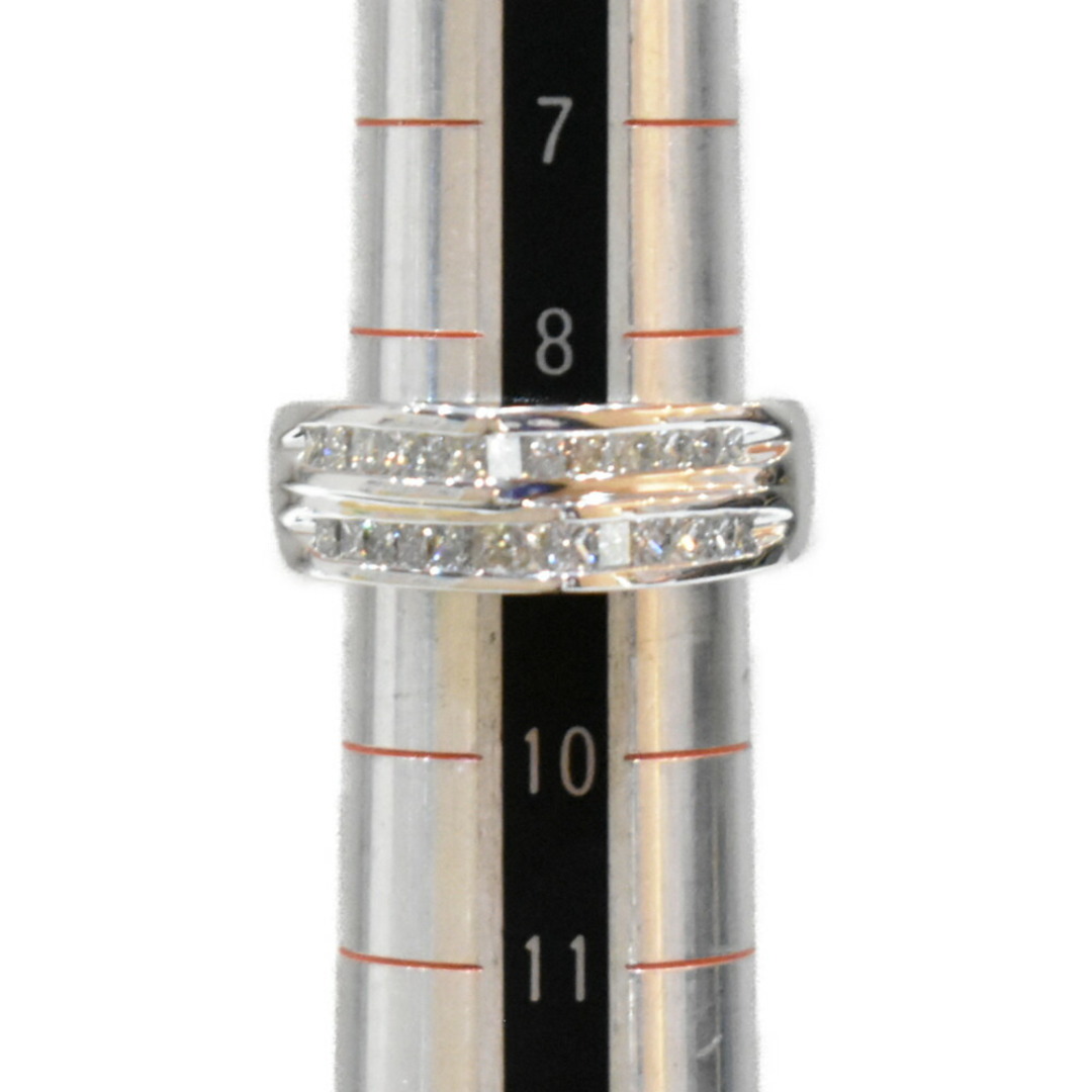 クロスデザインリングK18WG トータル0.43ct
