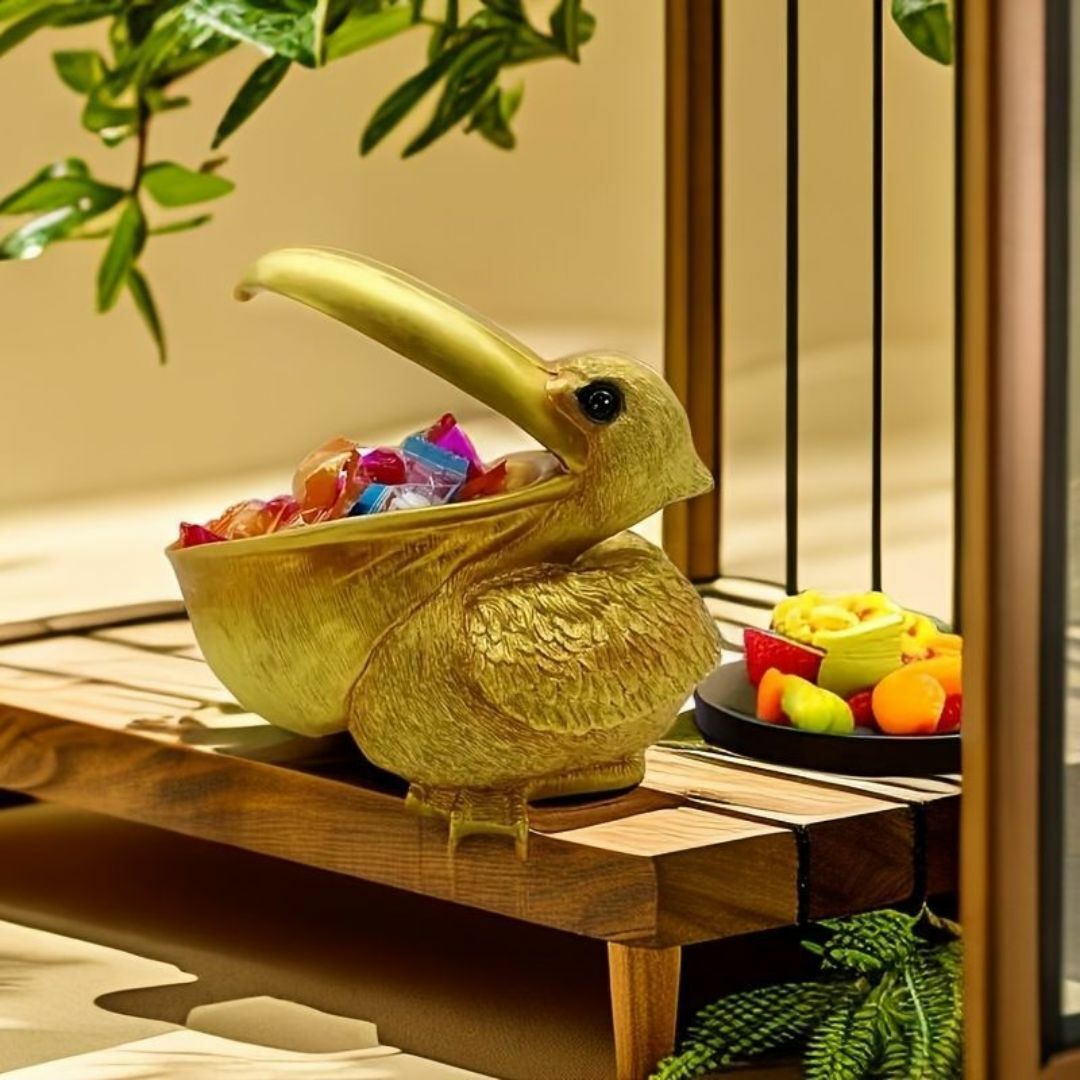 小物入れ 鍵置き 置物 インテリアトレイ オブジェ ペリカン トリ 鳥