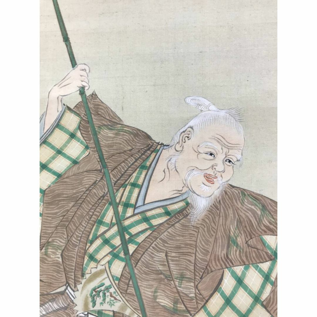 真作/立松輝石/高砂之図/祝掛軸/正月掛軸/人物図/掛軸☆宝船☆AG-644の