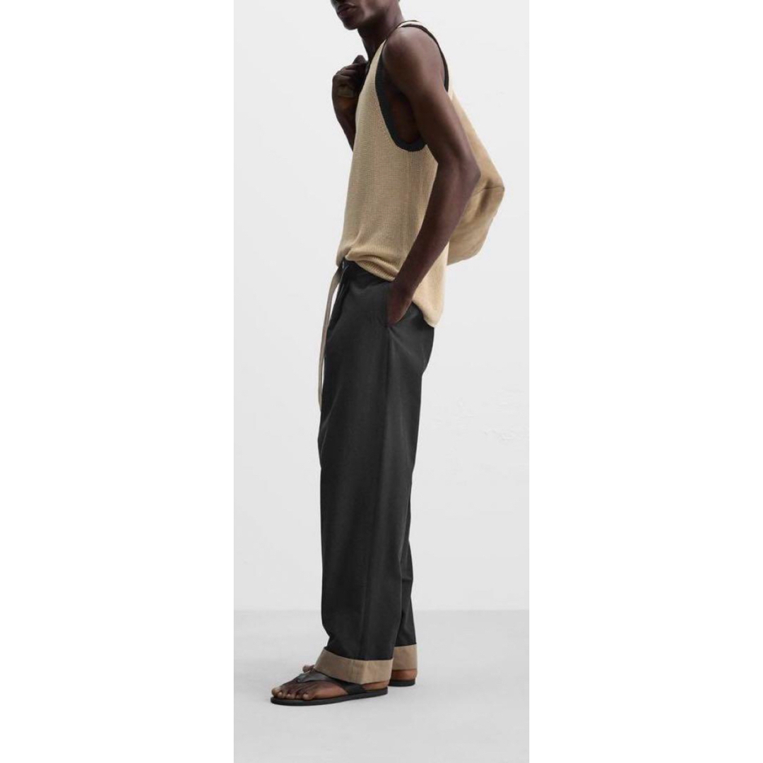 ZARA - 送料無料 新品 ZARA ベルト付きワイドパンツ USサイズ42の通販