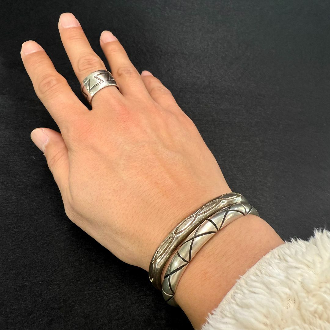 Navajo Old pawn ナバホ ヘビー バングル インディアンジュエリー