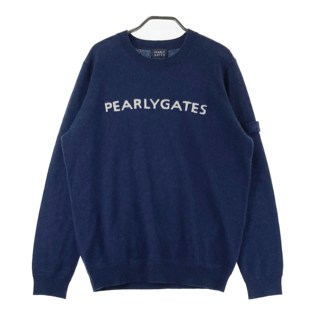 PEARLY GATES ネイビー ロゴセーター サイズ4 PEARLY GATES ネイビー