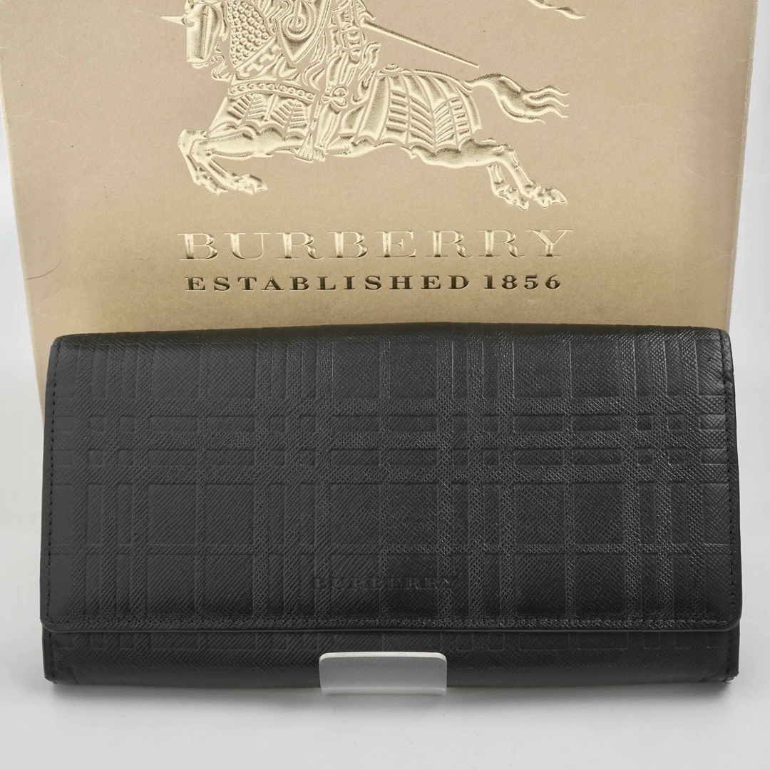 BURBERRY - 【未使用に近い】Burberry ノバチェック エンボス がま口