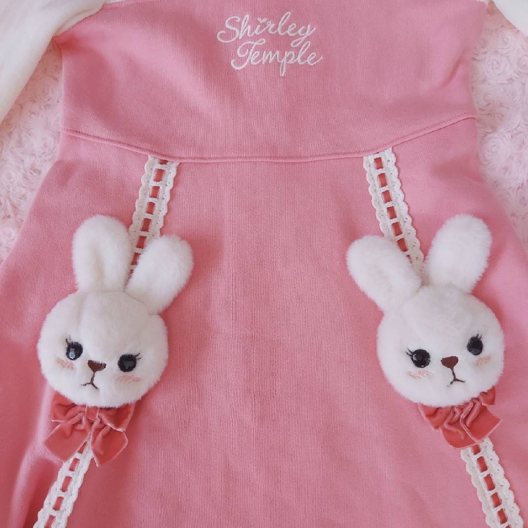 シャーリーテンプル うさぎ ニットワンピース ピンク新品 シャーリー